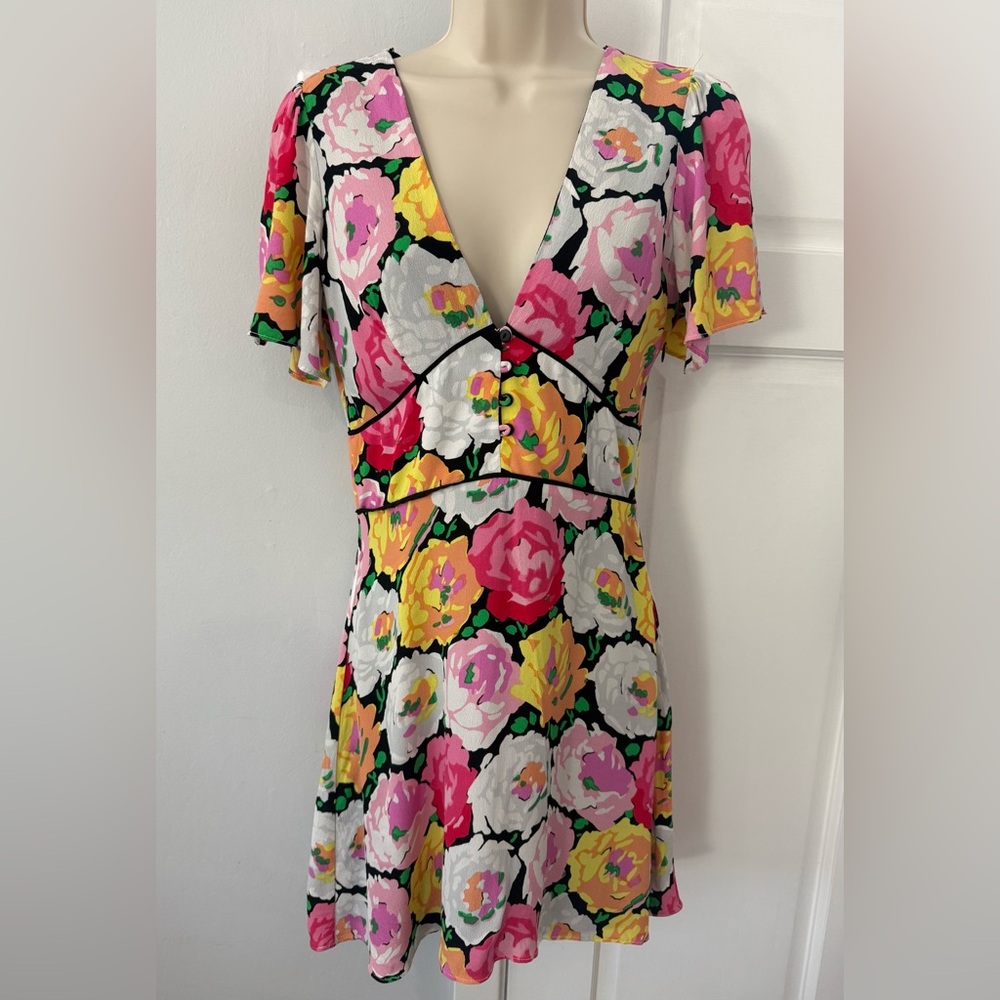 Zara Floral V-Neck Dress